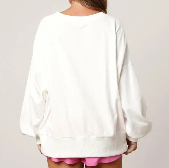 Sweatshirt Long-sleeve Contrast Color Sweatshirt Sequin Boots Pattern Patchwork - Picture 4 of 4